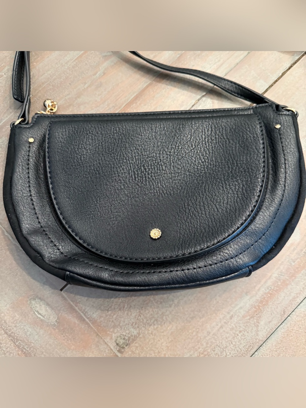 Lauren Conrad Black Cross Body Bag Black Orange Slice Crossbody Bag Preowned - Picture 2 of 14
